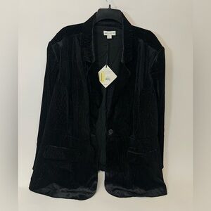 NWT Ava & Viv Women’s 3X Black Velvet Blazer with sparkle